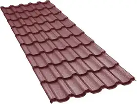 Металочерепиця GOOD ROOF MAXI Roof 350/20,матполіестер 0,50 мм Італія/Бельгія/Польща Zn225 RAL 3005 Вишневий
