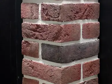 Угловые элементы Loft Brick Бельгийский кирпич 02 Коричнево-бордовый с подпалом 222/100 x 71х15 мм