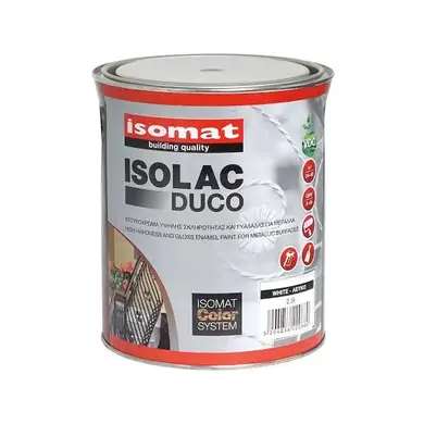 Зносостійка емалева фарба для металевих поверхонь Isomat ISOLAC-DUCO GLOSS 0,375 л, білий