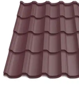 Металочерепиця Будсервіс "Модерн 15" Pladur wrinkle mat Thyssen krupp 0.50 mm RAL 3005 Червоний