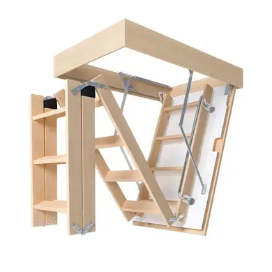 Чердачная лестница Bukwood Luxe Long деревянные 4-секционные Н305см 110x60 см