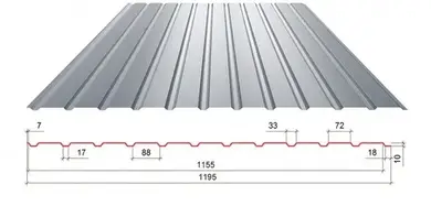 Профнастил GOOD ROOF ПС-10 AlZn Індія/В'єтнам 100-150 , 0,45 мм RAL 6005 Зелений