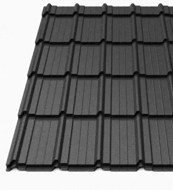 Металлочерепица Будсервис "Мадера 25" Relief iceCrystal mat Thyssen krupp 0.50 mm RAL 9005 Черный