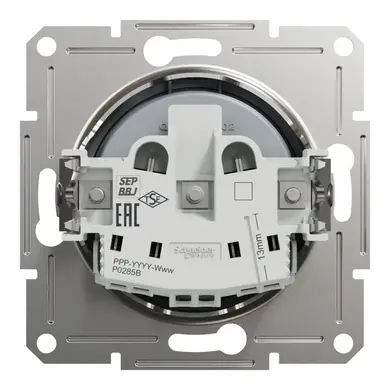 Розетка Schneider Electric 1-а без З/К внутр. "ASFORA"  сталь (C2)