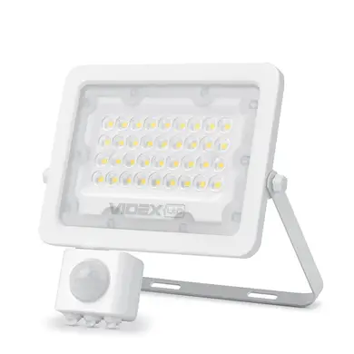 LED прожектор Videx F2e 30W с датчиком движения и освещенности 5000K (VL-F2e305W-S)