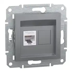Розетка Schneider Electric комп. RJ-45 кат.6 UTP внутр. "ASFORA без рамки сталь (C3) 