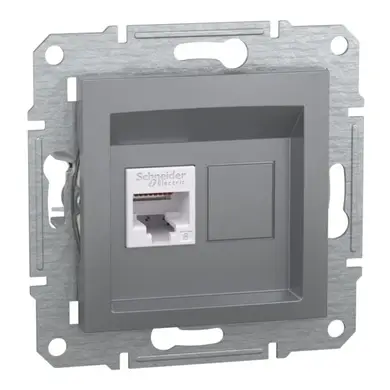 Розетка Schneider Electric комп. RJ-45 кат.6 UTP внутр. "ASFORA без рамки сталь (C3) 