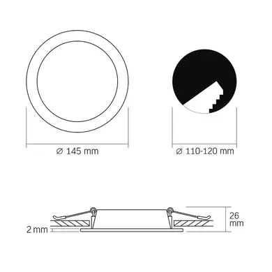 LED світильник Videx Back вбудований круглий 9W 5000K (VL-DLBR-095)