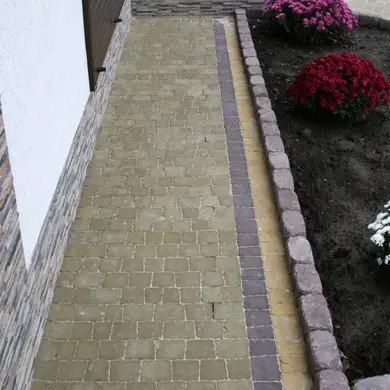 Тротуарна плитка Золотий Мандарин Креатив 60 б/ф Гірчичний набір каменів