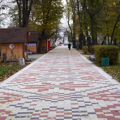 Тротуарная плитка Золотой Мандарин Квадрат большой 60 Красный фаска 200х200