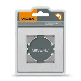 Рамка Videx Binera одинарная горизонтальная серебряный алюминий (VF-BNFRA1H-SL)