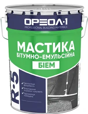 Мастика битумно-эмульсионная "БИЭМ" Ореол-1 R-5 20 кг