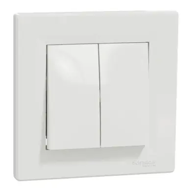 Кнопка Schneider Electric 2-мод. 2-кл. "ASFORA" белая (C2) 