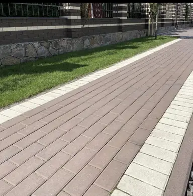Тротуарна плитка Блок - Форт Ретро 60 з фаской Сірий 100х200 мм