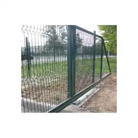 Ворота відкатні Завод Центр - Сітка Заграда ОЦ+ППЛ 2030x4000 мм RAL 6005
