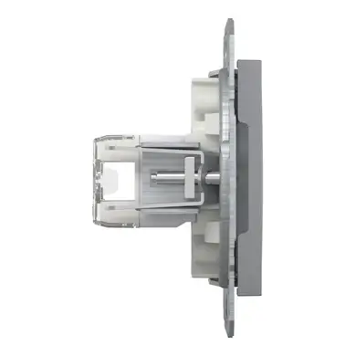 Розетка Schneider Electric комп. двойная RJ-45 внутр. "ASFORA" без рамки сталь (C2) 