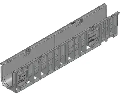 Желоб HAURATON Recyfix Standard 100 (150х185х1000), тип 010, РР-РЕ, 1м.п.