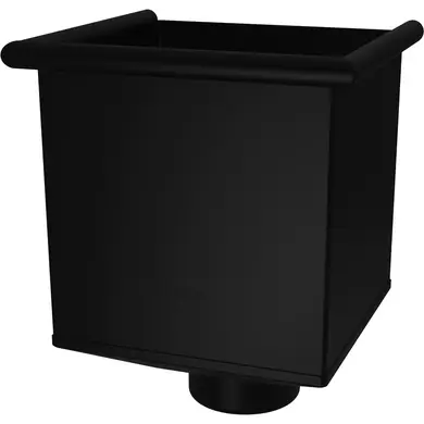 Воронка квадратная (водосборник) Zambelli Robust система 127/80 RAL 9005 Черный