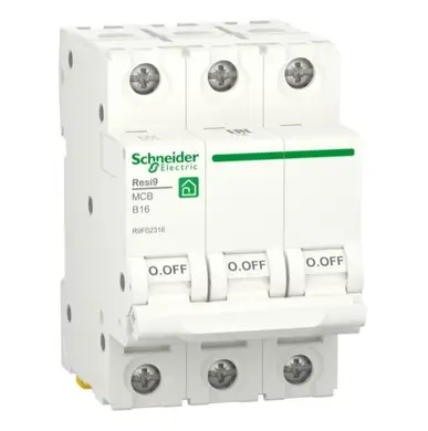 Автоматический выключатель Schneider Electric 3-п. RESI9 16A В (6kA) (C2)