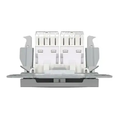 Розетка Schneider Electric комп. подвійна RJ-45 внутр. "ASFORA" без рамки алюминий (С2) 
