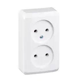 Розетка Schneider Electric 2-а без З/К зовн. IP20 "Prima" біла (С1) 