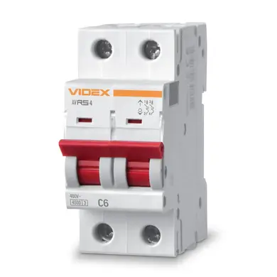 Автоматичний вимикач Videx Resist RS4 2Р 6А С 4,5кА