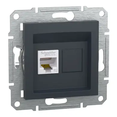 Розетка Schneider Electric комп. RJ-45 внутр. "ASFORA" без рамки антрацит (C1) 