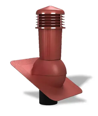 Вентиляционный выход с отводом конденсата для битумной черепицы Wirplast WiroVent STANDARD PLUS K80 Ø125/500 мм красный