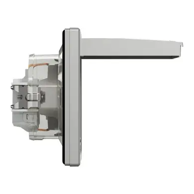 Розетка Schneider Electric 1-я З/К внутр. с крышкой и шторками IP44 "ASFORA алюминий (C2) 