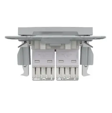 Розетка Schneider Electric комп. подвійна RJ-45 внутр. "ASFORA" без рамки алюминий (С2) 