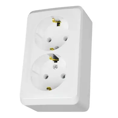 Розетка Schneider Electric 2-ая С/К внеш. IP20 "Prima" белая (С1) 