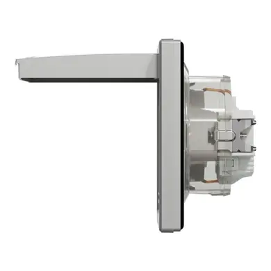 Розетка Schneider Electric 1-я З/К внутр. с крышкой и шторками IP44 "ASFORA алюминий (C2) 