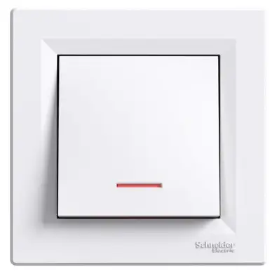 Выключатель Schneider Electric 1-кл. внутр. прох. из подсв. "ASFORA" белый (C1) 