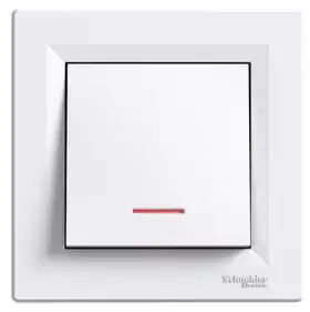 Выключатель Schneider Electric 1-кл. внутр. прох. из подсв. "ASFORA" белый (C1) 