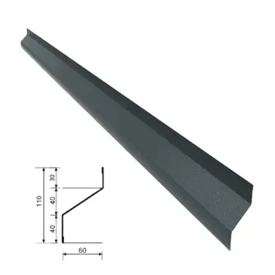 Ламель Tilе Жалюзі 110/95 мм матполіестер двохстор. U.S.Steel 0,45мм RAL 7016 Графіт