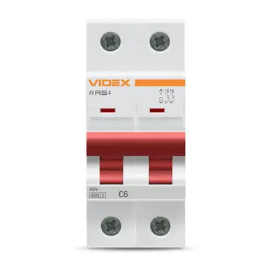 Автоматичний вимикач Videx Resist RS4 2Р 6А С 4,5кА