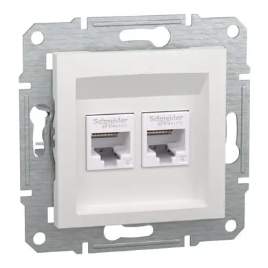 Розетка Schneider Electric комп. подвійна RJ-45 внутр. 6 UTP "ASFORA" без рамки білий 