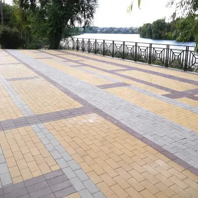 Тротуарна плитка Золотий Мандарин Цегла стандартна 40 Жовтий б/ф 200х100