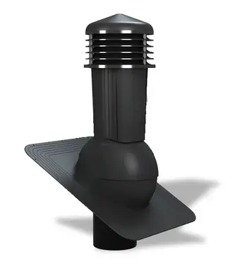 Вентиляционный выход с отводом конденсата для битумной черепицы Wirplast WiroVent STANDARD PLUS K80 Ø125/500 мм черный