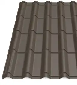 Металочерепиця Будсервіс "Ретро Преміум" Pladur wrinkle mat Thyssen krupp 0.50 mm RAL 8019 Коричневий