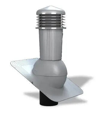Вентиляционный выход с отводом конденсата для битумной черепицы Wirplast WiroVent STANDARD PLUS K80 Ø125/500 мм серый