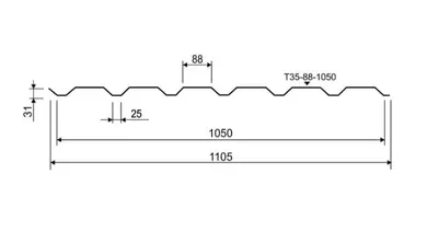 Профнастил RUUKKI Ruukki 50 Plus T35-88 RR2H3 Серый графит