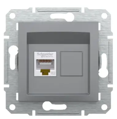 Розетка Schneider Electric комп. RJ-45 внутр. "ASFORA" без рамки сталь (C2) 