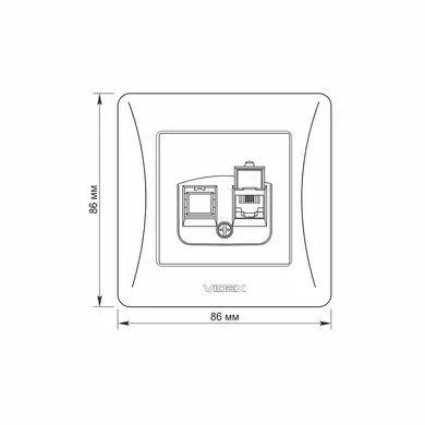 Розетка Videx Binera CAT3 одинарная телефонная кремовая (VF-BNSK1TF3-CR)