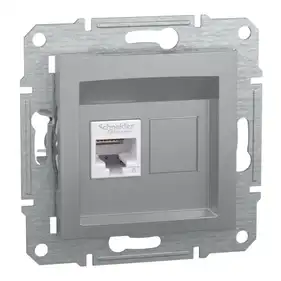 Розетка Schneider Electric комп. RJ-45 кат.6 UTP внутр. "ASFORA алюминий (C3) 