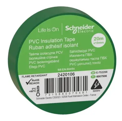 Лента ПВХ Schneider Electric 0,15х19х20м (зеленое) (C3)