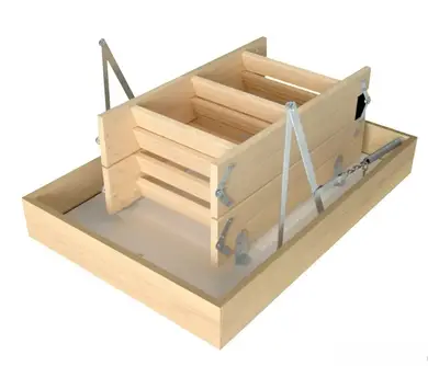 Чердачная лестница Bukwood ECO+ Mini дерев'яні 4-секційні Н280см 90х90 см