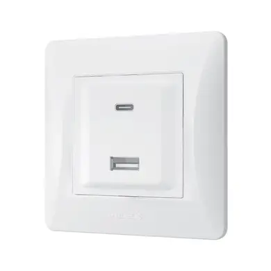 Розетка Videx Binera USB-A + USB-C PD20W біла (VF-BNCHRUC20-W)