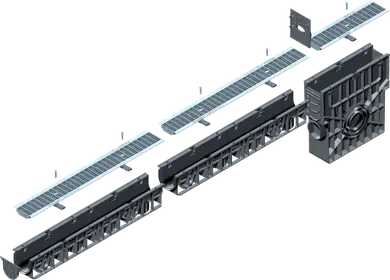 Пісковловлювач HUARATON Recyfix Standard 100 (150х 488х 500), РР-РЕ, з пластик. корзиною, 0.5м.п.