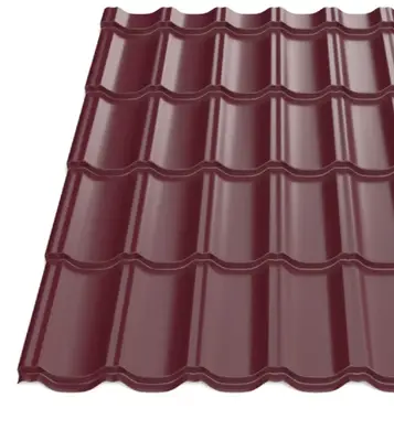 Металлочерепица Будсервис "Эра 25" полиэстер Модуль-Украина 0.45 mm RAL 3005 Красный